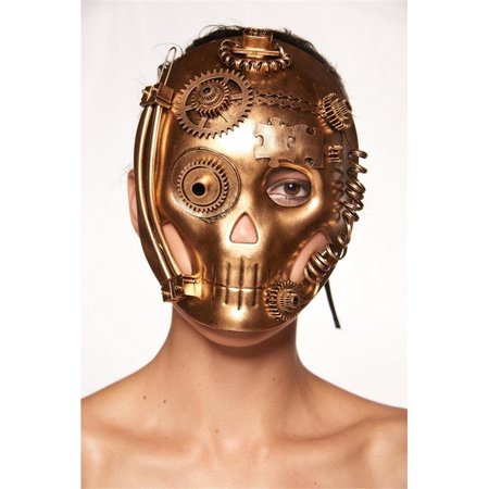 KAYSO Gold Steampunk Mask with Gears  Wires SPM030GD